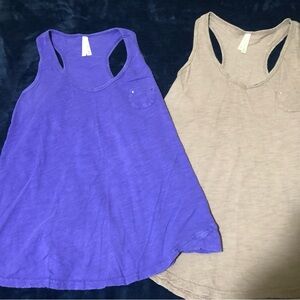 BUNDLE of 2 Color Story Purple & Tan Tank Tops Racerback